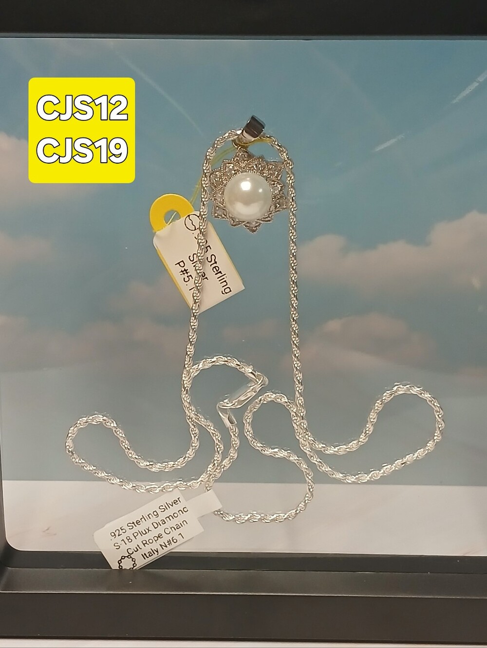 Sterling Silver Pearl Pendant 18" Necklace - Silver